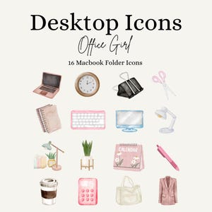 Office Girl Macbook Folder Icons: Desktop Organizer (PNG Icons)