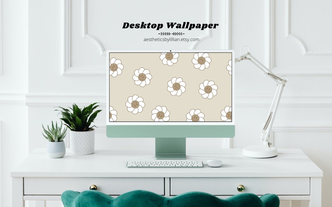 Smiley Floral Desktop Wallpaper Laptop Background - Etsy