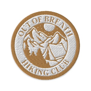 Out of Breath Hiking Club Patch- Gold