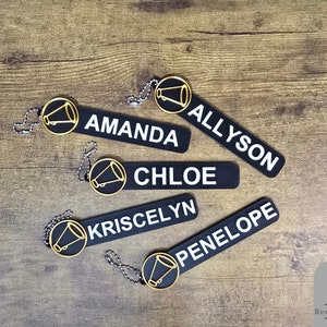 Personalized Cheer Keychain | Backpack Tags, 3D Printed Keychains, Kid&#39;s Name Tags, Sport Keyrings, Charms