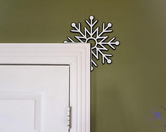 Christmas Corner Door Decorations | Snowflake Decor | Snowflake | Custom Colors
