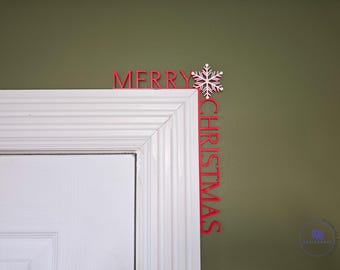 Christmas Corner Door Decorations | Merry Christmas Decor | Merry Christmas | Custom Colors
