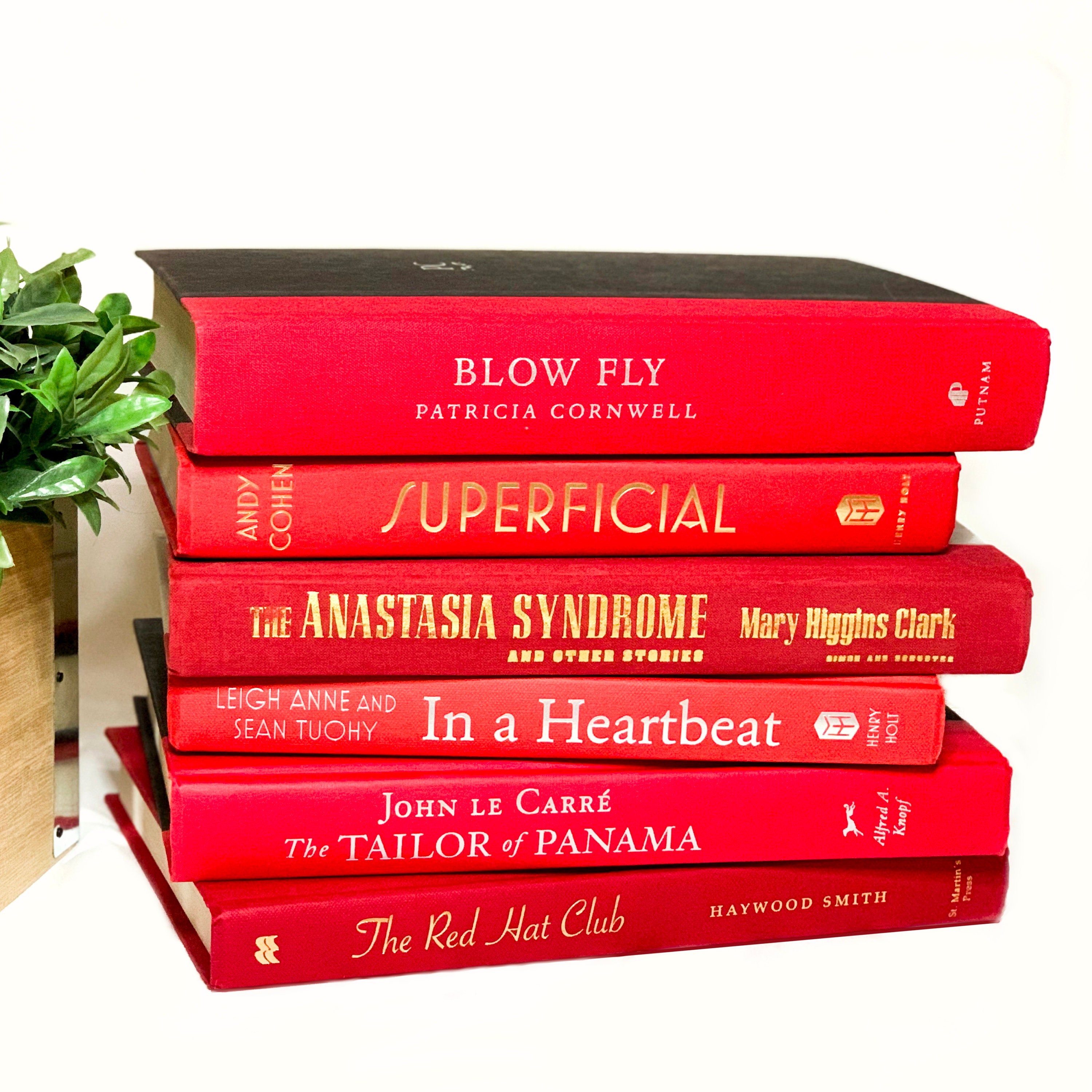 Book Bundle Red Decorative Books Stack of Books Staging Etsy
