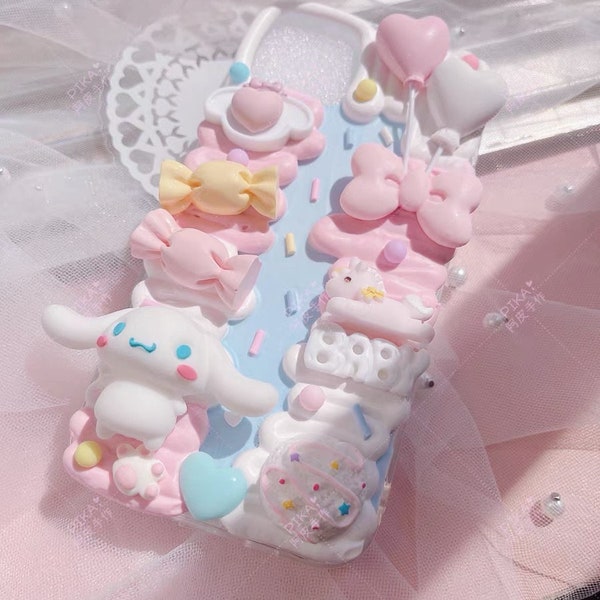 Coque de portable Kawaii Cinnamoroll Decoden | Style 2 | Coque personnalisée pour Samsung iphone 13 pro max 11,12 promax, iPhone 14 promax