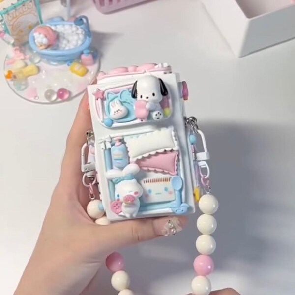 Cinnamoroll bleu bébé mignon | Étui à cigarettes Decoden | Boîte de rangement | boîte à chaîne