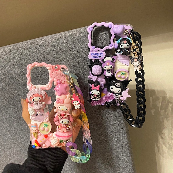 Kuromi and My Melody Decoden Phone Case Chain Phone Case