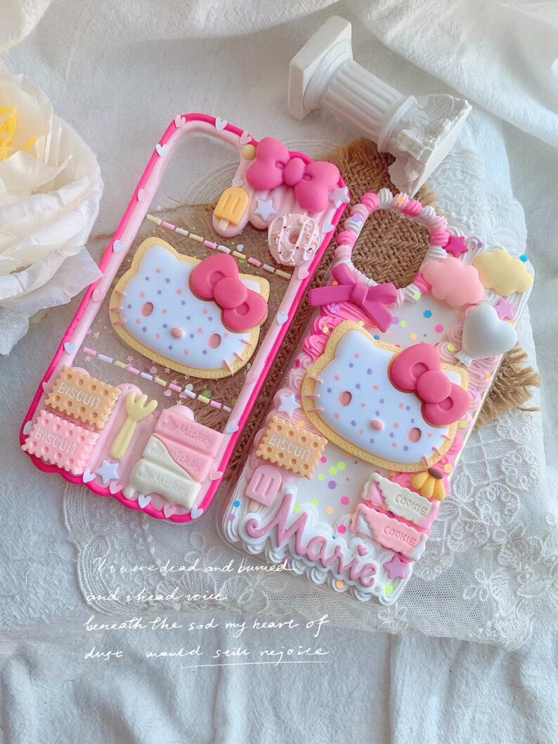 Japan Anime Hello Kitty Decoden Phone Case Kawaii Phone Case Etsy