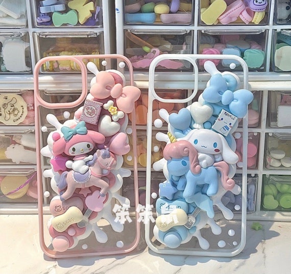 Cinnamoroll  Blue DIY Decoden Handmade Custom Cream Phone Case