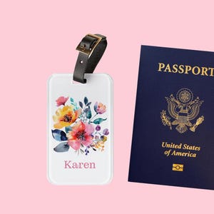 Custom Wildflower Luggage Tag: Personalized Floral Travel Gift