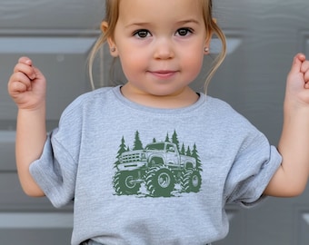 Monstertruck-Shirt Kleinkind, Abenteuer große Lastwagen t-Shirt, coole Maschinen