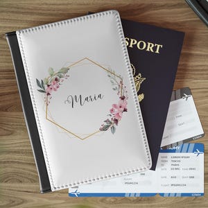 passport Cover Custom Personalized Name Gift for Travelers Monogrammed Travel Case Retro Name Passport Holder Customizable Cover Bride