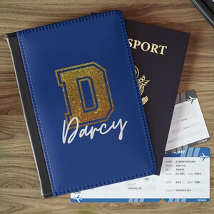 Passport Cover Custom Personalized Name Gift for Travelers Monogrammed Travel Case Retro Name Passport Holder Customizable Cover Bride
