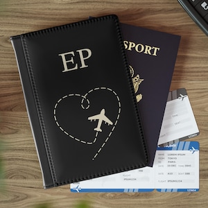Funda para pasaporte personalizada con nombre, regalo para viajeros, estuche de viaje monogramado, funda para pasaporte con nombre retro, funda personalizable