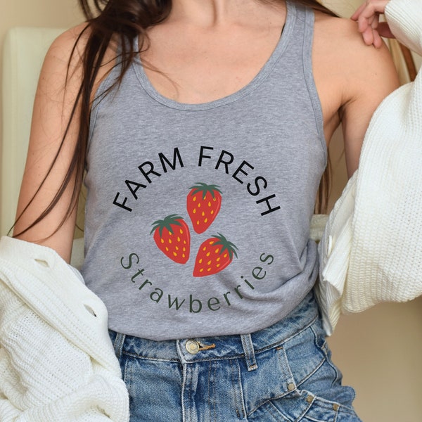 strawberry shirt summer tank top berry shirt paradise tank top strawberry aesthetic top farm fresh tank top festival shirt vacation top