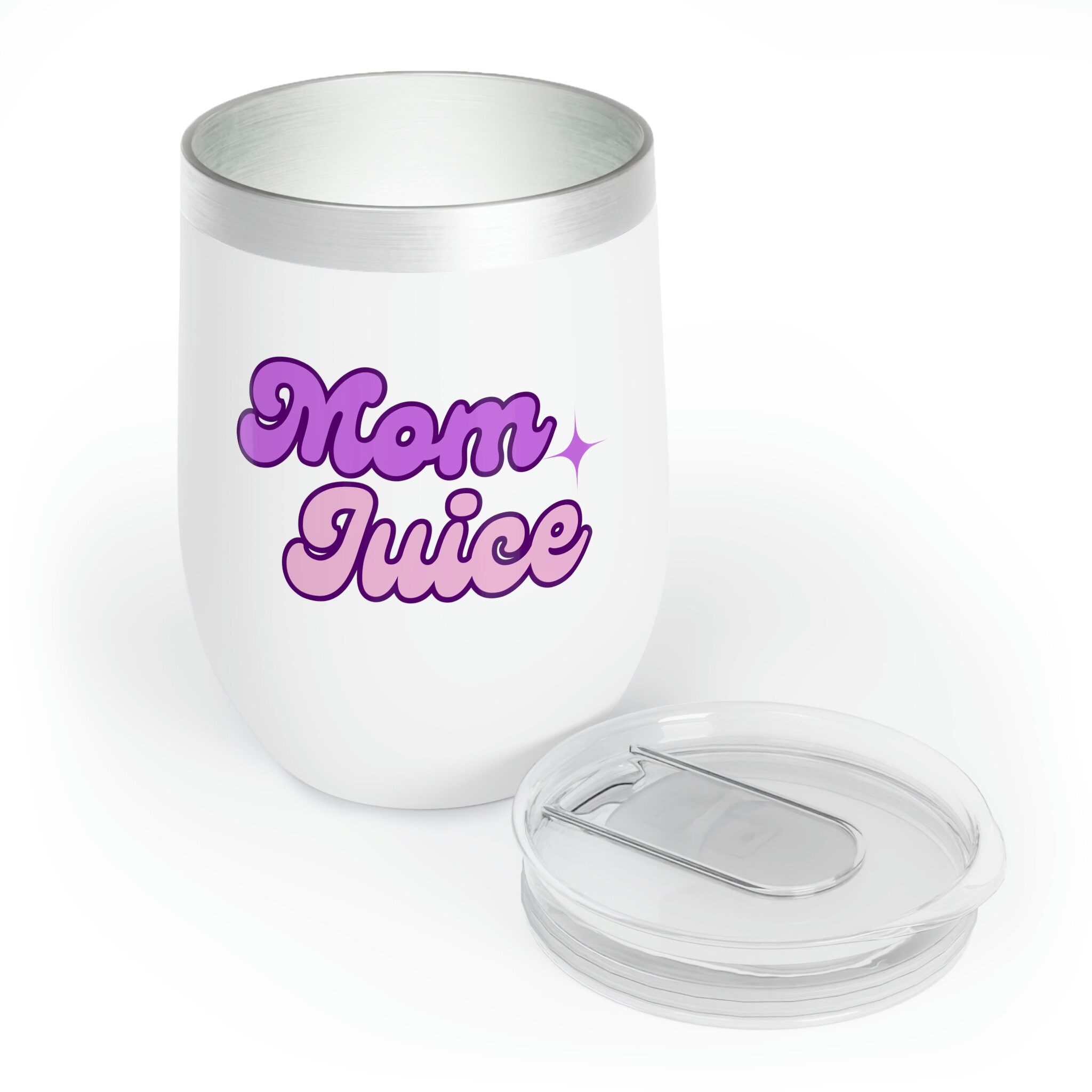 Funny Mom Wine Tumbler - 'Because Mommin' Ain't Easy' 12oz Stainless Steel Insulated Cup With Lid & Straw