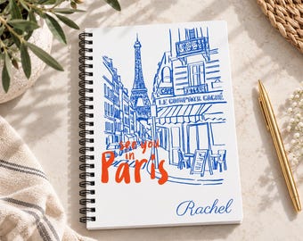 Personalized Eiffel Tower Notebook: Parisian Journal, Custom French Gift