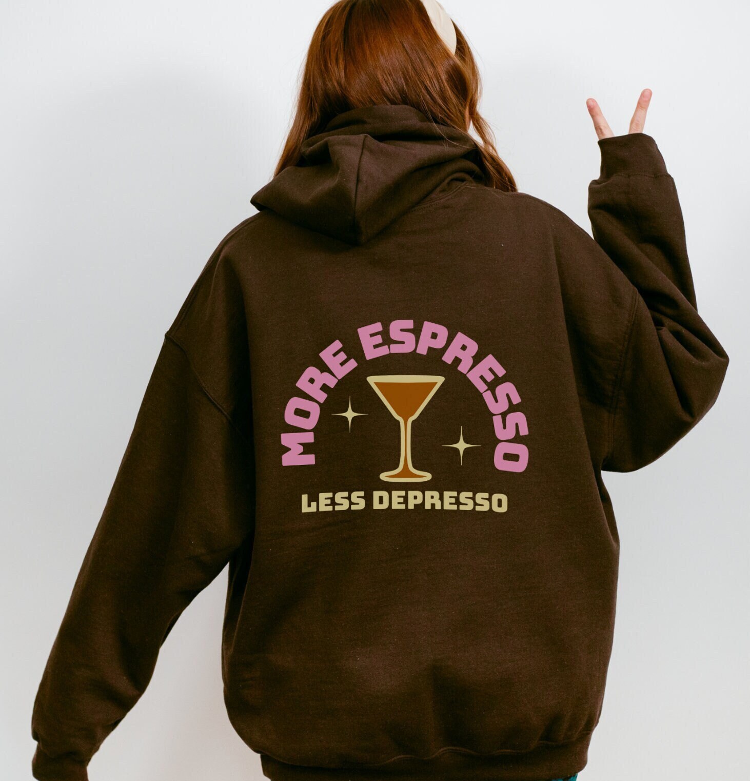 Espresso Martini Hoodie More Espresso Less Depresso Mama Needs Coffee ...