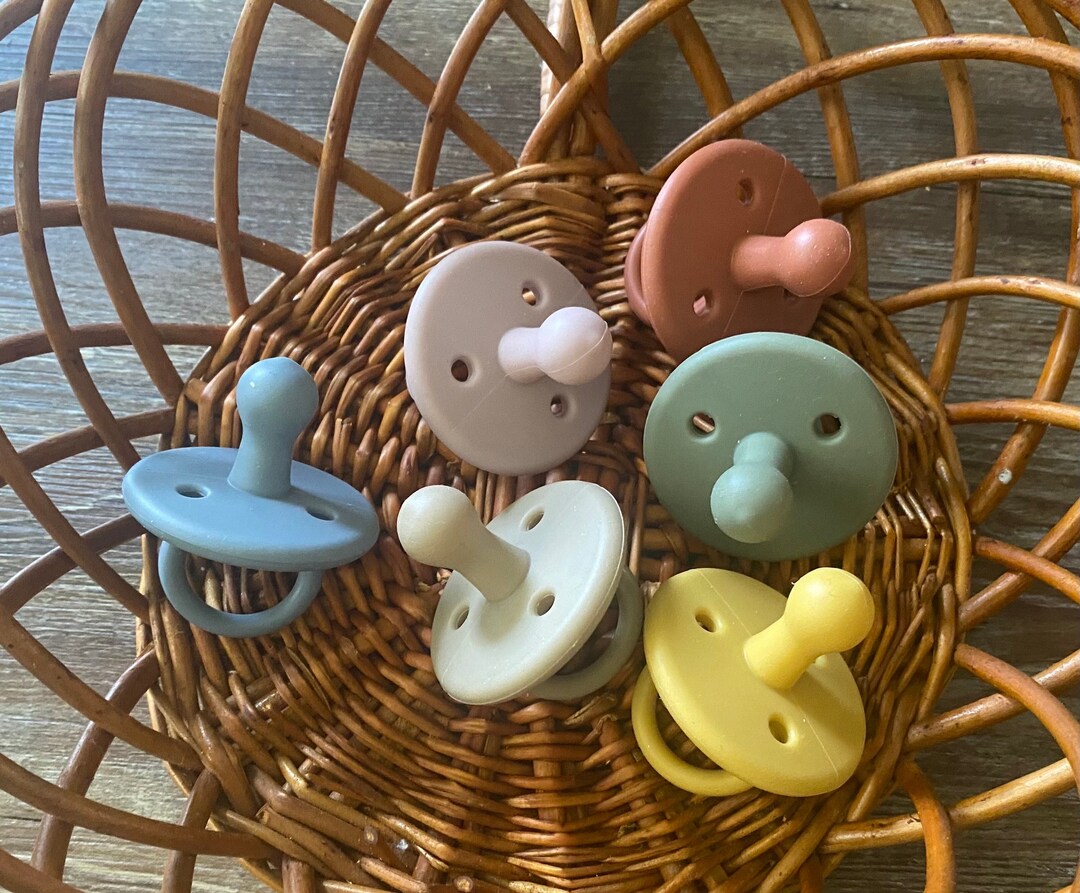 Round Bulb Pacifier Silicone Pacifier Baby Girl Pacifier Etsy