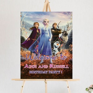 Frozen Birthday Sign, Girl Party Welcome Sign Download,Welcome Poster, Frozen 2 Welcome Sign, Frozen Birthday,Printable Birthday Poster Sign