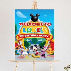 Clubhouse Birthday Party Printable Signs, Mickey Mouse Party Sign, Mickey Mouse Birthday Party, Clubhouse Birthday Welcome Sign