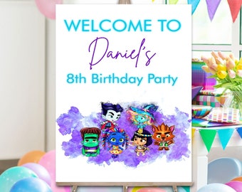 Monster Birthday Party Welcome Sign, Monster Party Decorations | Printable Template | Monster Welcome Sign | Our Little Monster