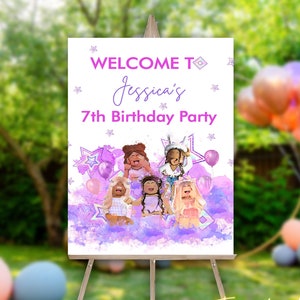 Girl Video Game Birthday Welcome Sign, Kids Personalized Welcome Sign | Printable Templates | Girl Video Game | Kids Editable Banner Decor
