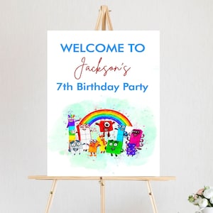 Numberblocks Welcome Sign, Number Blocks Birthday | Party Supply | Printable Invitation | Birthday Welcome Sign | Instant Download