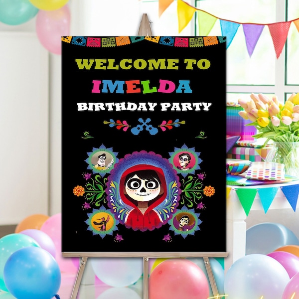 Coco Birthday Welcome Sign, Coco Birthday Supplies, Printable Baby Birthday Poster Sign, Birthday Welcome,Coco Birthday Party, Coco Birthday