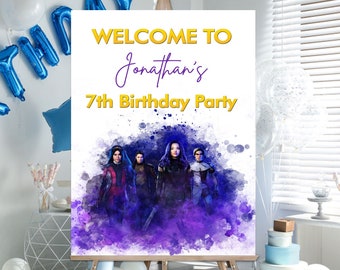 Descendants Welcome Sign, Birthday Poster | Welcome To Sign | Birthday Poster | Descendants Party | Descendants Birthday Party