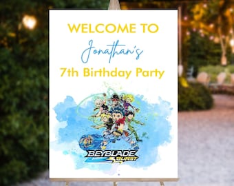 Beyblade Welcome Sign,Beyblade Birthday Banner | Birthday Welcome Sign | Printable Shower Sign | Birthday Printable, Beyblade Birthday Party