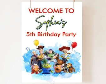 Toy Story Birthday Poster, Toy Story Party Decor | Digital Download | Toy Story Birthday Banner | Welcome Poster | Toy Story Sign