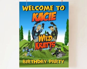 Wild Kratts Theme Party, Wild Kratts Birthday, Wild Kratts Welcome Sign, Wild Kratts Birthday Welcome Sign, Wild Kratts Posters