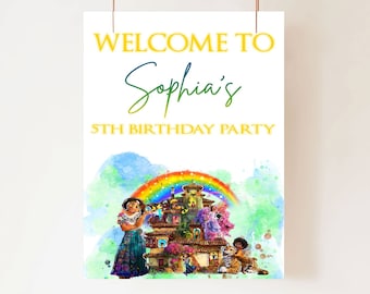 Encanto Birthday Welcome Sign, Encanto Party Supplies, Encanto Birthday Banner, Encanto Birthday Party Decoration, Encanto Editable Template