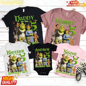 Shrek Birthday Shirt, Custom Boys Birthday Outfit, Birthday Family Matching Shirt, Shrek Birthday Party for Boys