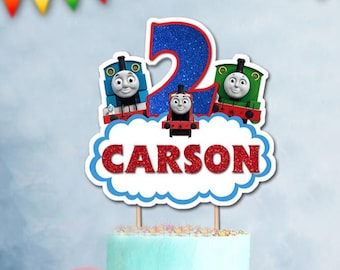 Personalized Printable Thomas Train Cake Toppers Centerpiece Birthday Party Decorations, Thomas Train Birthday Party, Thomas Train Party