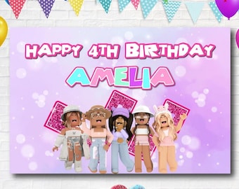 Girls Roblox Birthdayparty Girl Roblox Zoom Party Background