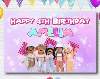 Girls Roblox Birthdayparty Girl Roblox Zoom Party Background