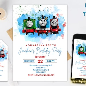 Printable Personalized Thomas Train Invitation, Thomas And Friends Video Invitation | Thomas Card | Digital Download
