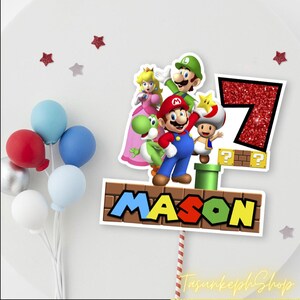 Printable Mario Bros Cake Topper, Mario Bros Birthday Party Cake Topper ...