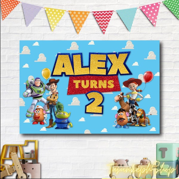 Toy Story Birthday Backdrop Party Supplies, Toy Story Backdrop, Toy Story Banner, Toy Story Decoration For Birthday, Toy Story Birthday