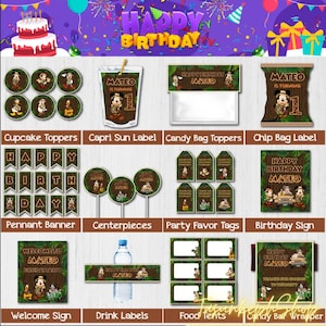 Mickey Safari  Party Supplies Printable | Mickey Safari  Printable  |  Mickey Safari  Centerpiece | Mickey Safari Party Decorations