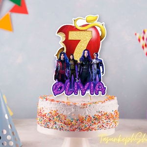 Printable Personalized Descendants Cake Topper, Descendants Birthday | Custom Birthday Cake Topper | Descendants Party, Digital Download