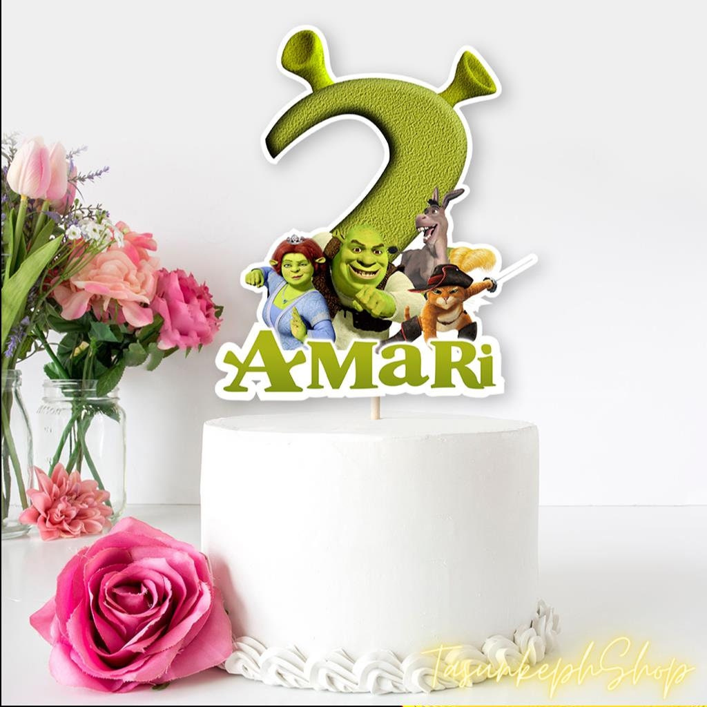 Printable Shrek Cake Topper Shrek Birthday Party Cake Topper Etsy