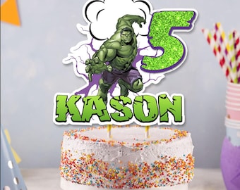 Personalized Hulk Cake Topper, Hulk Birthday, Hulk Party, Hulk Cake Topper, Hulk Invitation, Hulk  Party Decoration, Hulk , She Hulk