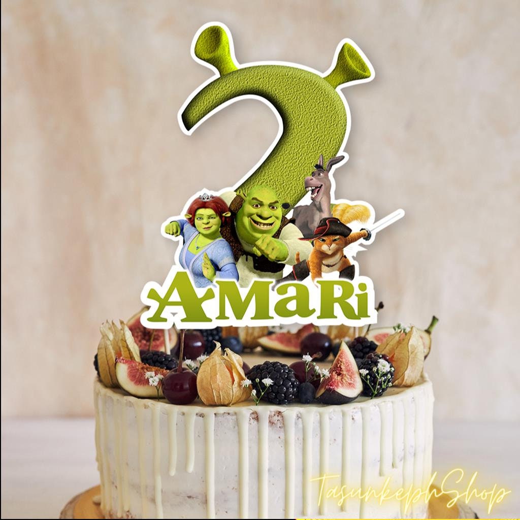 Printable Shrek Cake Topper Shrek Birthday Party Cake Topper Etsy