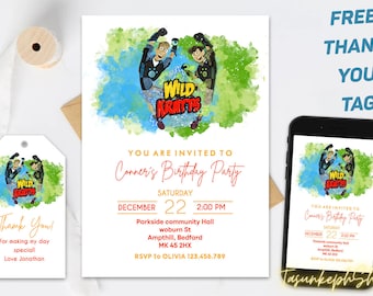 Printable Personalized Wild Kratts Invitation,  Theme Party | Wild Kratts Cake Topper | Wild Kratts Invitation| Digital Download