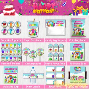 Printable Numberblocks Pack Party Supplies for Kids, Personalized Numberblocks Birthday Party Decor, Gift for Children Digital File