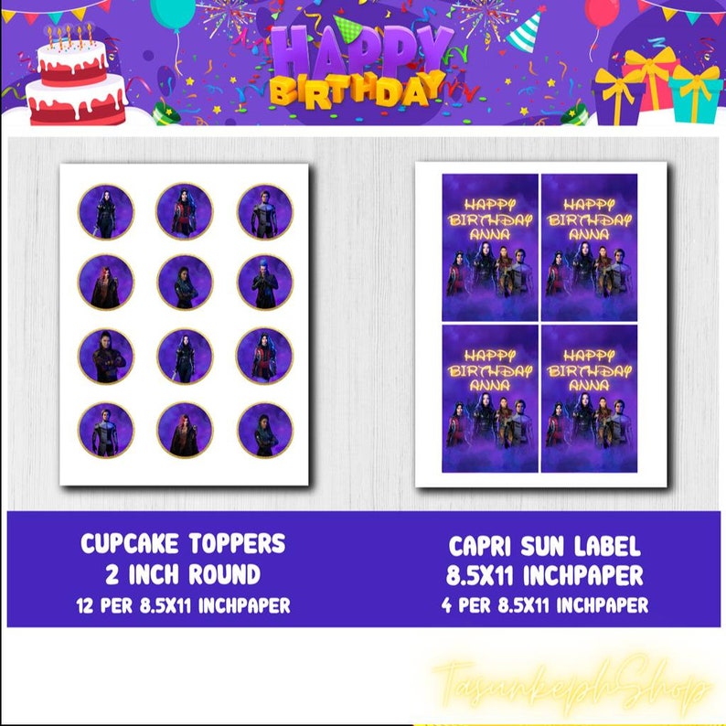 Printable Personalized Decendents Party Supplies Descendants - Etsy