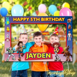 Toy Story Photo Booth Rahmen, Selfie Photo Prop Rahmen gedruckt, Toy Story Banner, Toy Story Party Theme Decor, Toy Story Geburtstag