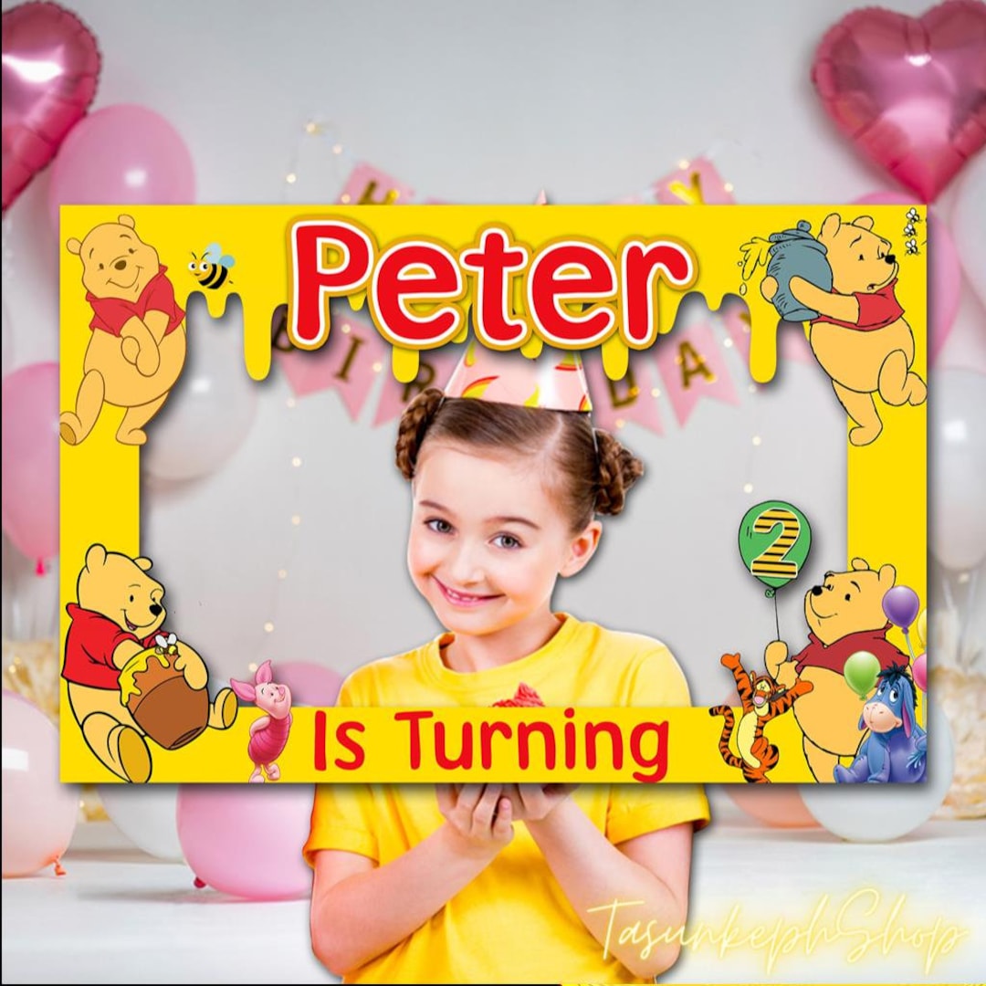 Winnie Pooh Photo Booth Frame, Winnie Pooh Birthday Frame, Winnie Pooh ...
